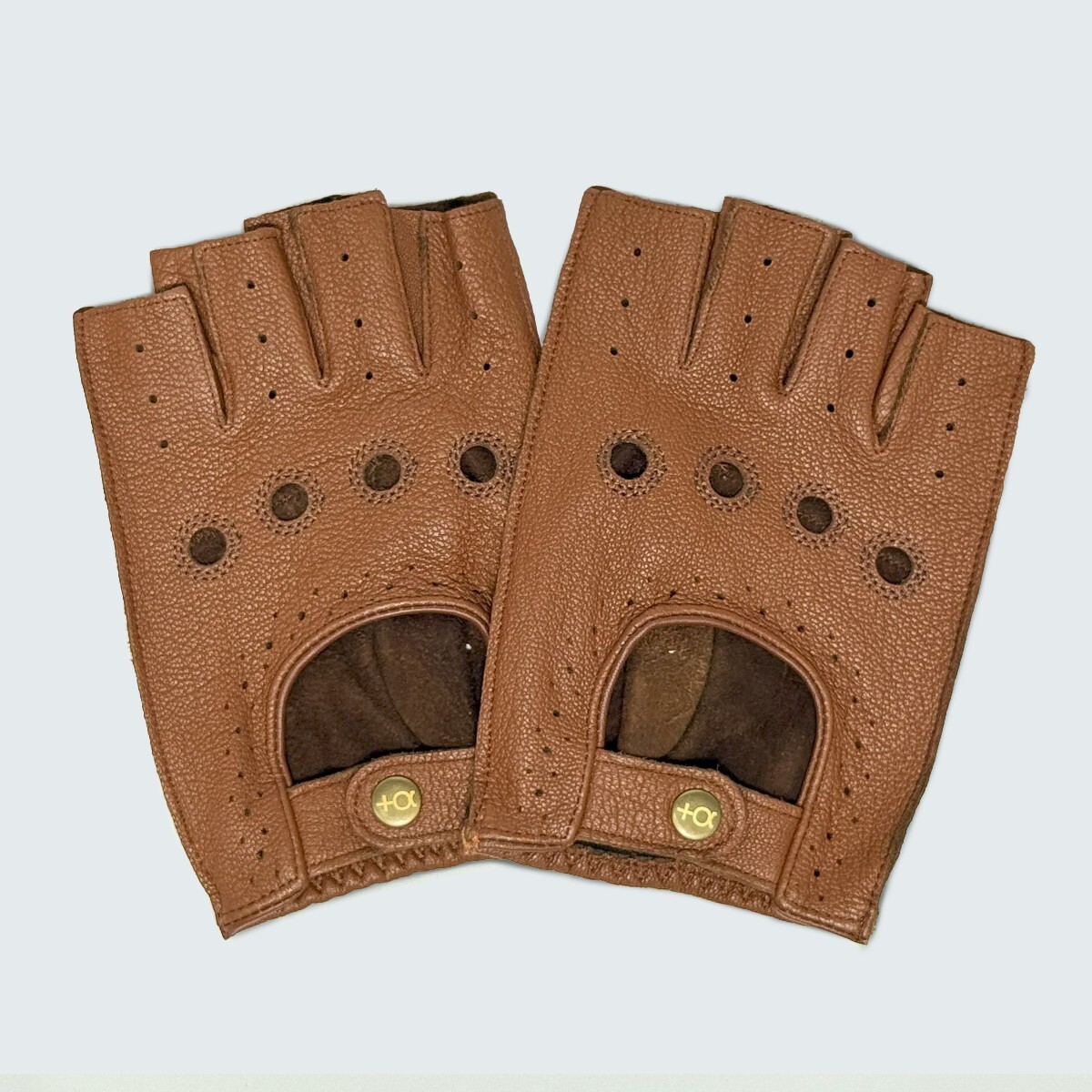 Plus Alpha Designs натуральная кожа перчатка для гонок ( Brown ) S размер 