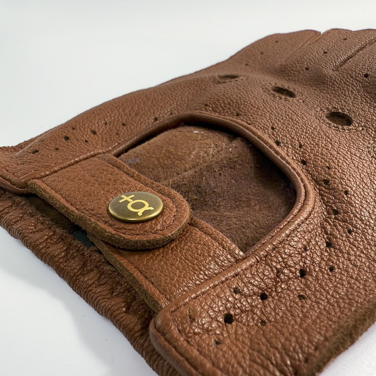 Plus Alpha Designs натуральная кожа перчатка для гонок ( Brown ) M размер 