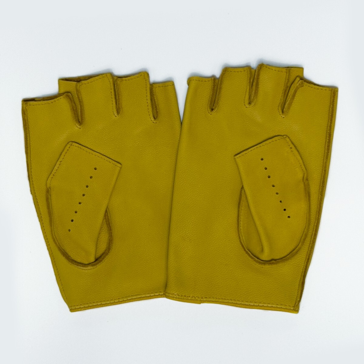  натуральная кожа перчатка для гонок ( желтый ) M размер 