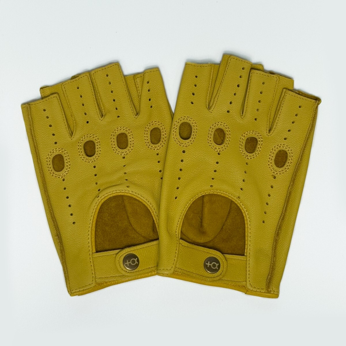  натуральная кожа перчатка для гонок ( желтый ) L размер 