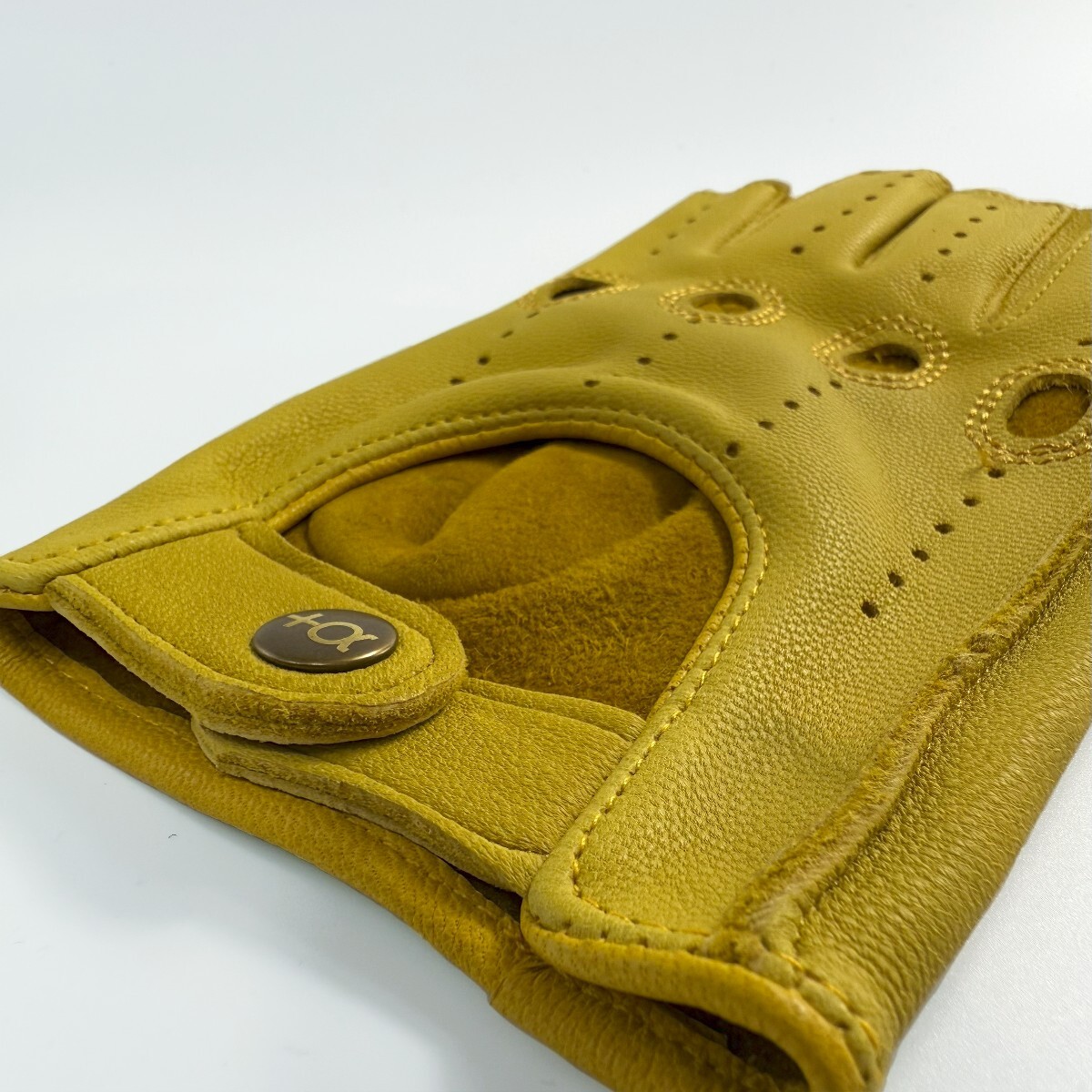  натуральная кожа перчатка для гонок ( желтый ) L размер 