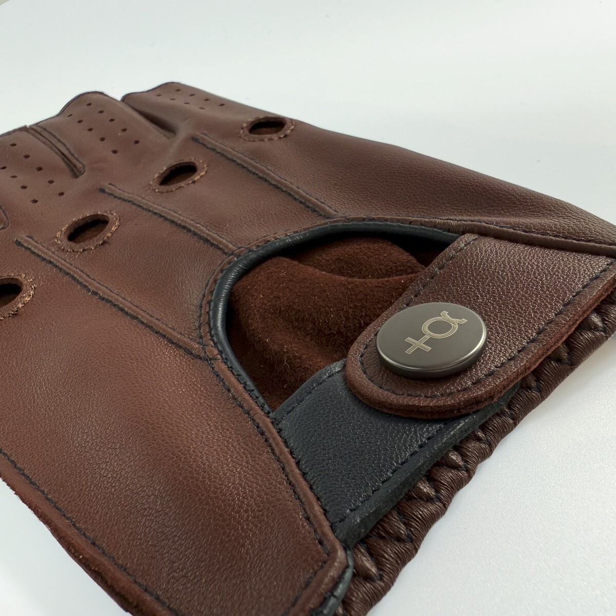 Plus Alpha Designs 2 цветный перчатка для гонок ( желтохвост салфетка Brown ) M размер 