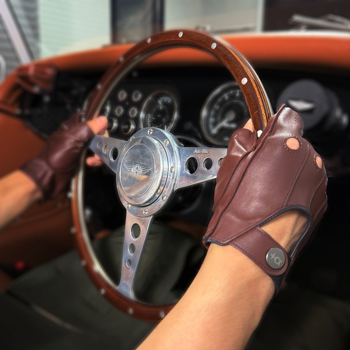 Plus Alpha Designs 2 цветный перчатка для гонок ( желтохвост салфетка Brown ) M размер 