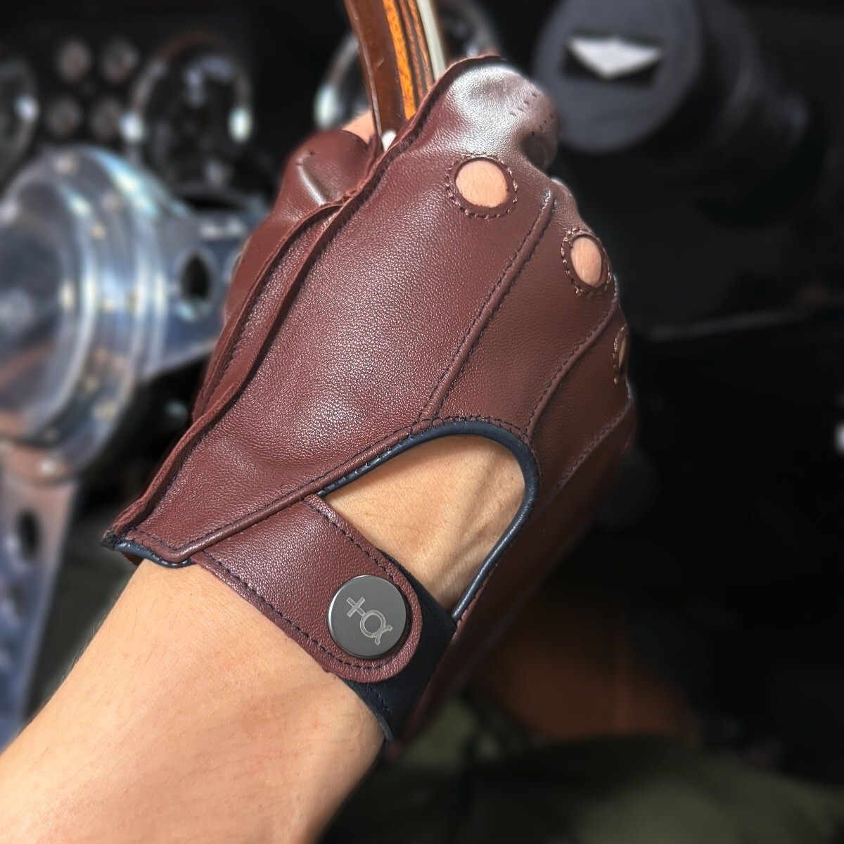 Plus Alpha Designs 2 цветный перчатка для гонок ( желтохвост салфетка Brown ) M размер 