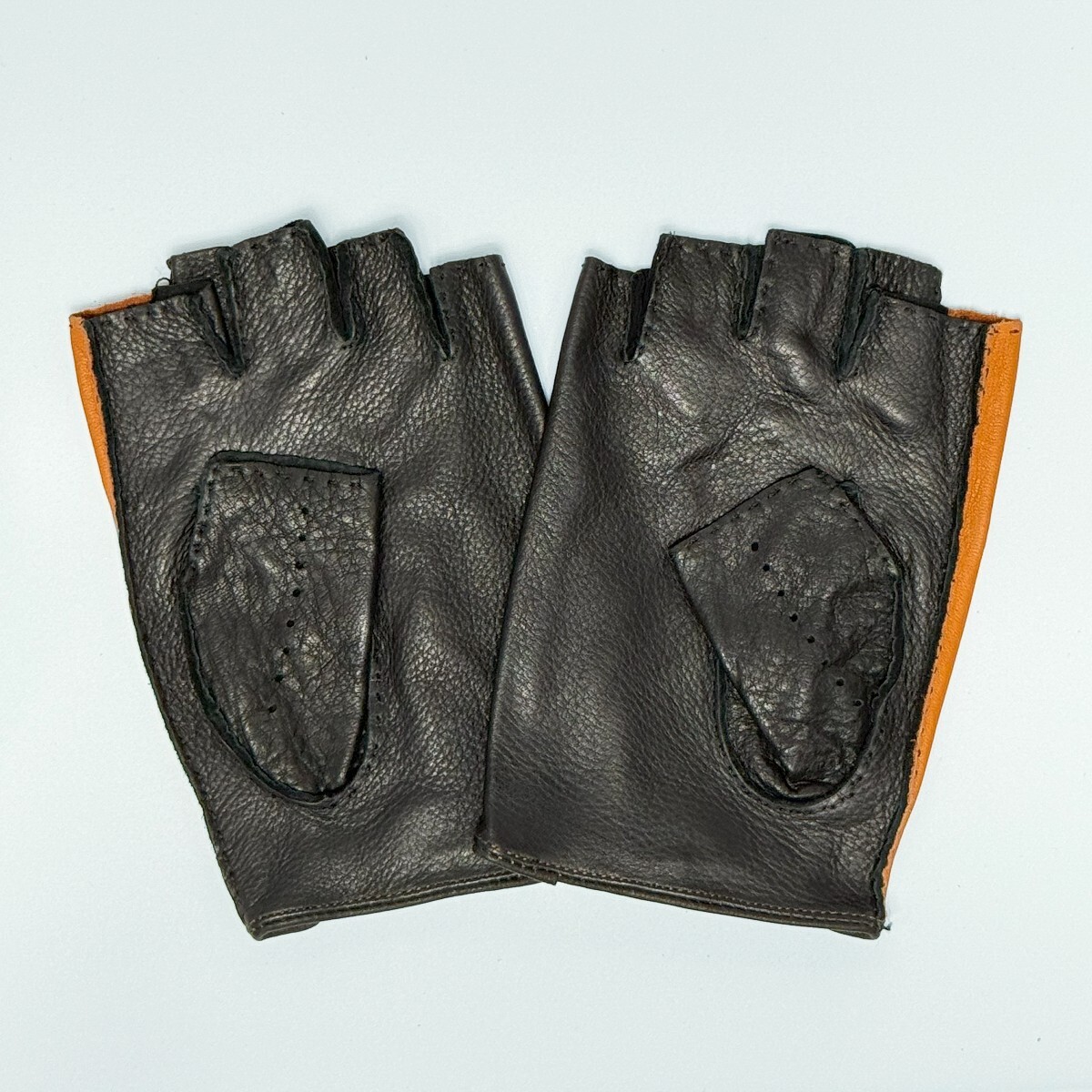 Plus Alpha Designs 2 цветный перчатка для гонок ( олень кожа / ручная работа ) L размер 