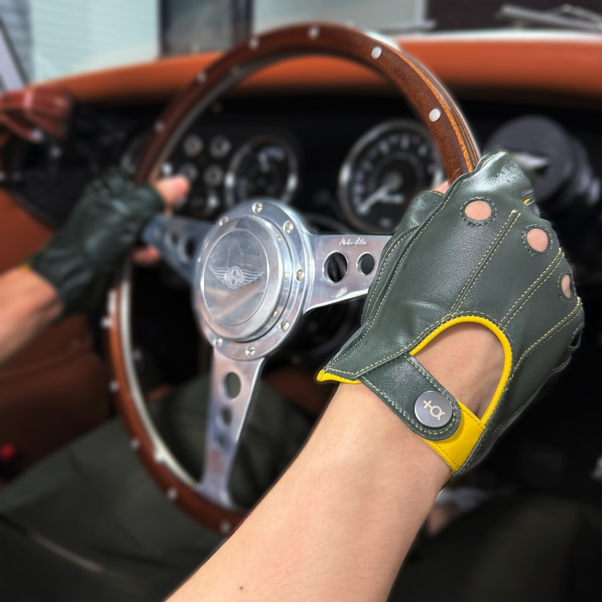 Plus Alpha Designs 2 цветный перчатка для гонок ( кожа ягненка ) S размер 