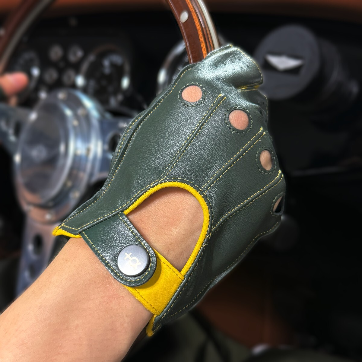 Plus Alpha Designs 2 цветный перчатка для гонок ( кожа ягненка ) S размер 