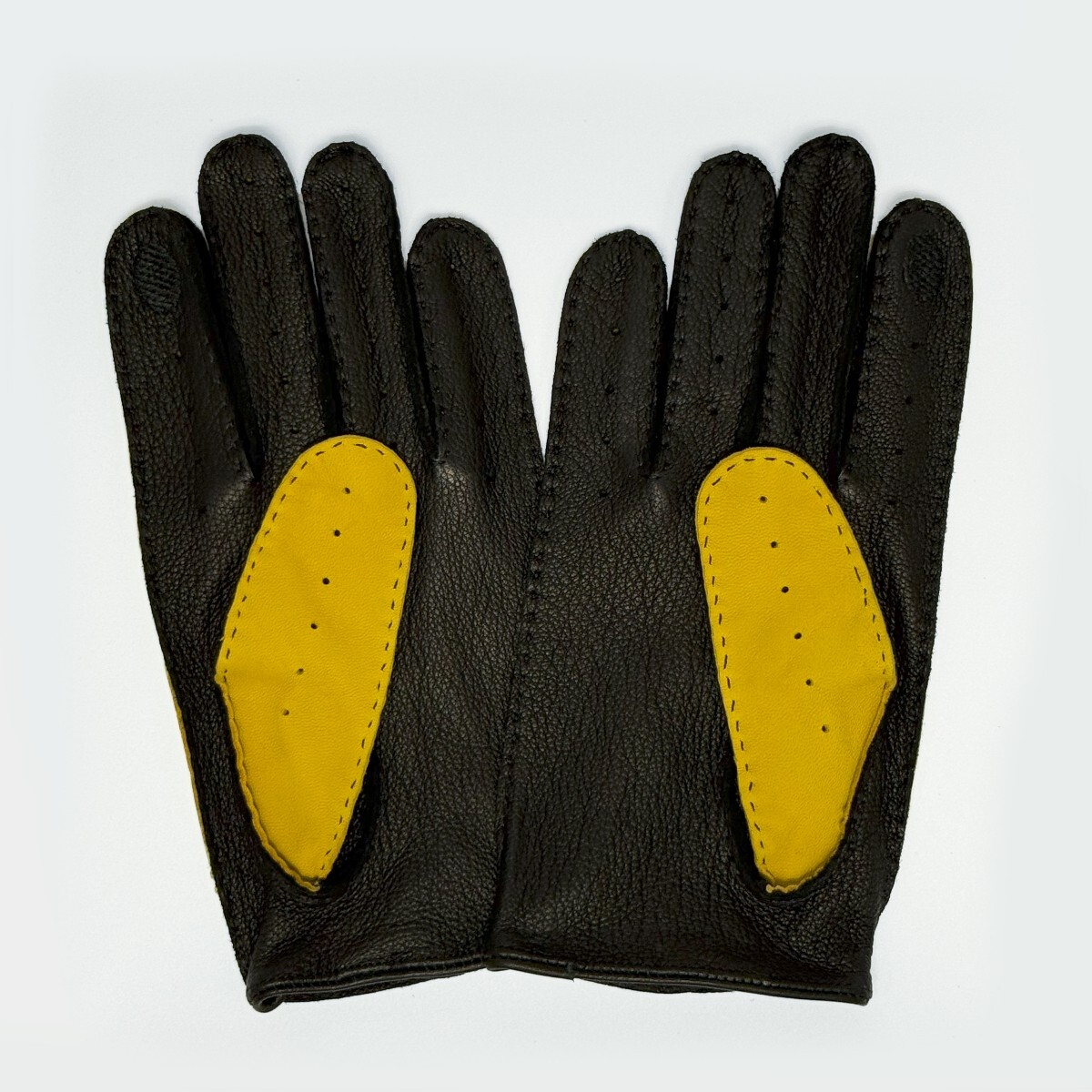  натуральная кожа перчатка для гонок ( желтый / полный палец ) S размер 