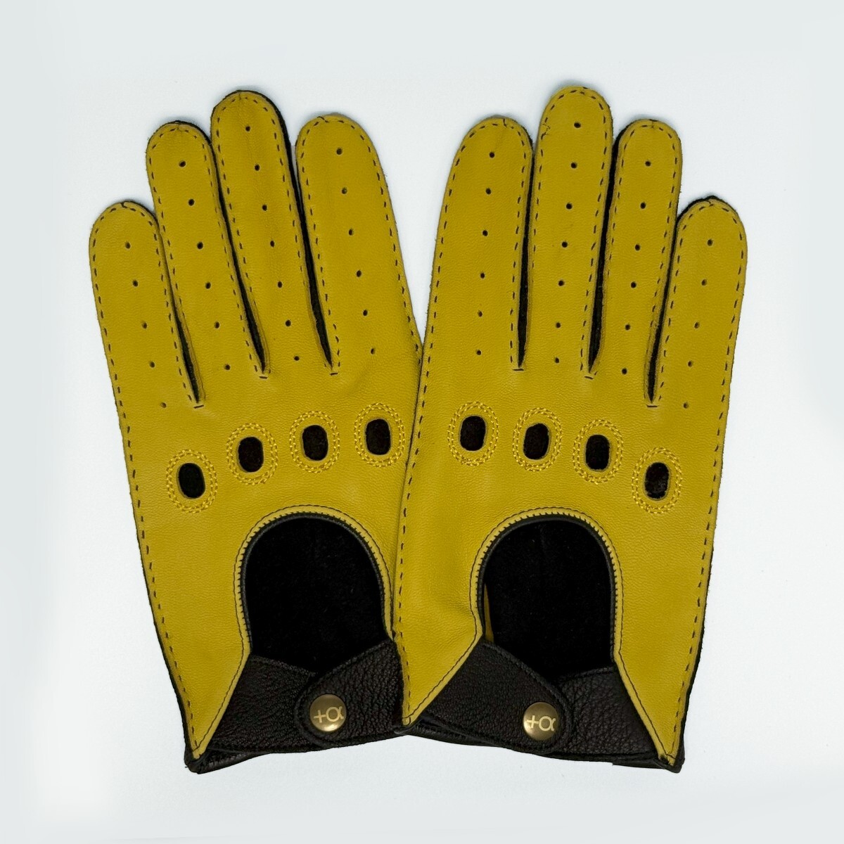  натуральная кожа перчатка для гонок ( желтый / полный палец ) L размер 