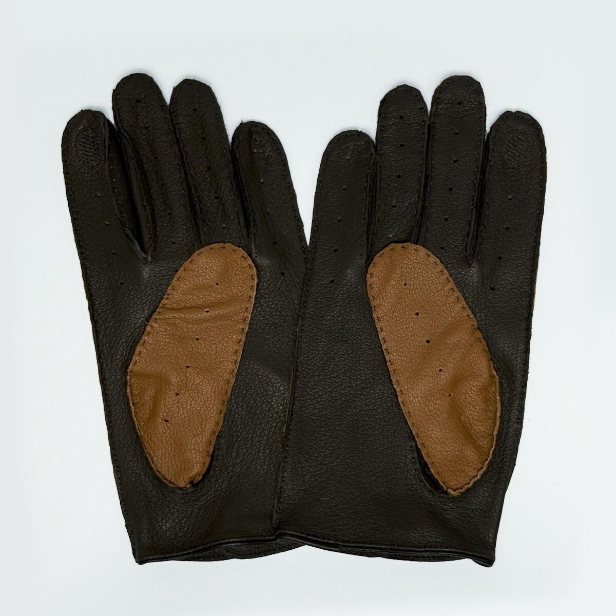 Plus Alpha Designs натуральная кожа перчатка для гонок ( Brown / полный палец ) M размер 