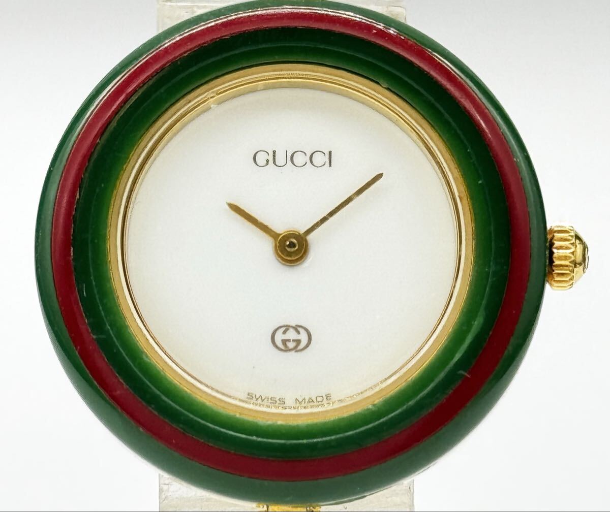 【グッチ　１円～】　「GUCCI」 　11/12 チェンジベゼル　白文字盤　腕時計　レディース　クォーツ　稼働　U25C158 _画像3