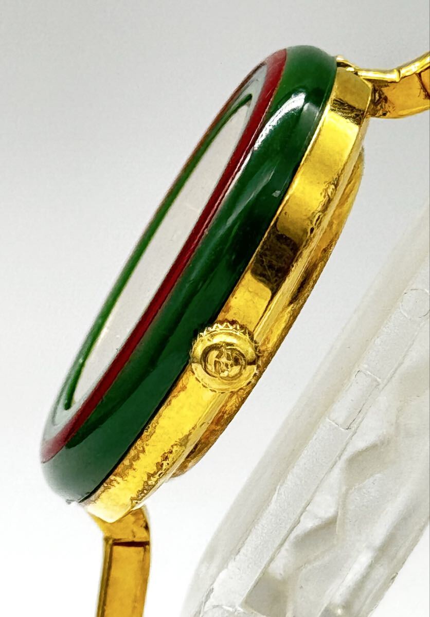 【グッチ　１円～】　「GUCCI」 　11/12 チェンジベゼル　白文字盤　腕時計　レディース　クォーツ　稼働　U25C158 _画像5