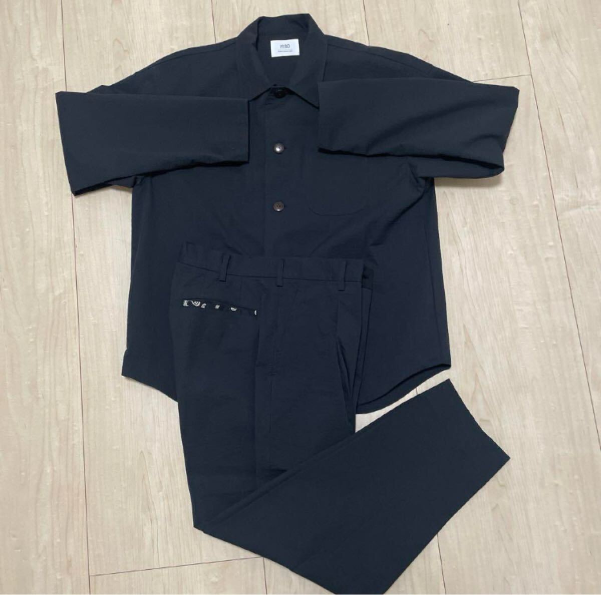 19so 24/7 Surf Shirts & 24/7 Surf Pants セットアップ ジャケット　シャツ　パンツ　黒　ブラック　レア　M_画像3