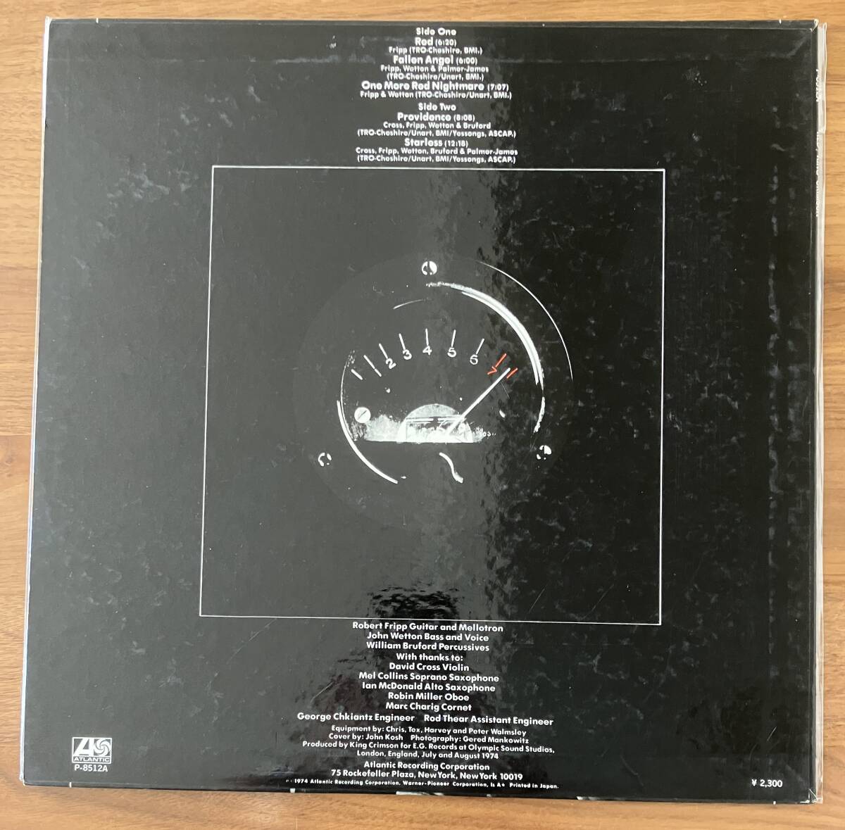 【 国内盤 】キング・クリムゾン 「レッド」 レコード KING CRIMSON 「RED」 LP record P-8512A Atlantic_画像2