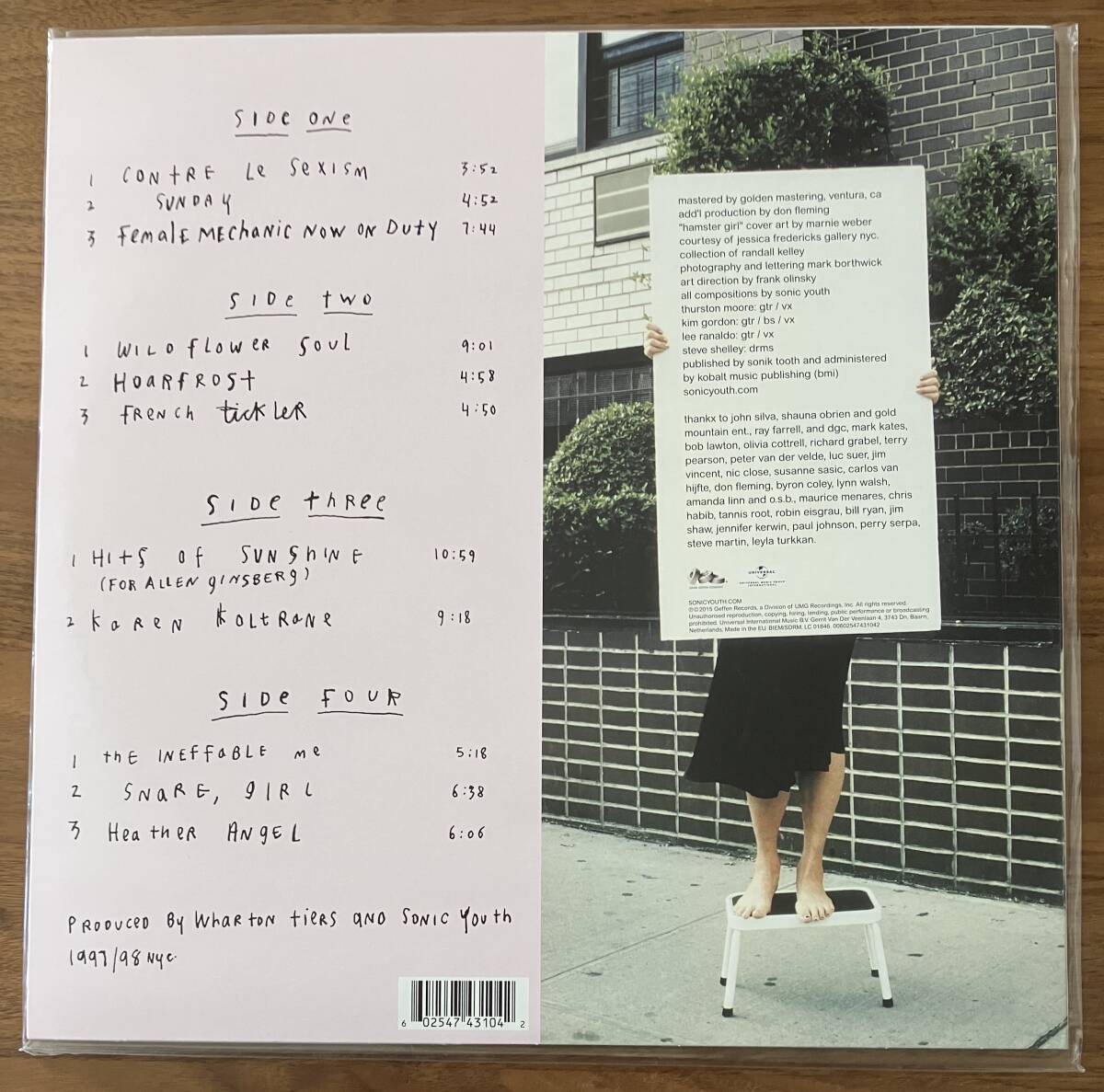 【 良好 】SONIC YOUTH 「A THOUSAND LEAVES」 LP レコード ソニック・ユース 「サウザント・リーヴス」 Geffen Records 602547431042_画像2