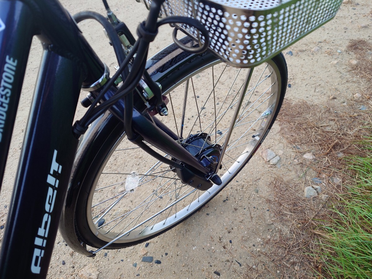 電動自転車 アルベルトe 26インチ ジュエルDブルー ブリヂストン 2022年モデル バッテリー有り&スペアタイヤ前後輪等おまけカスタム品付き_画像9