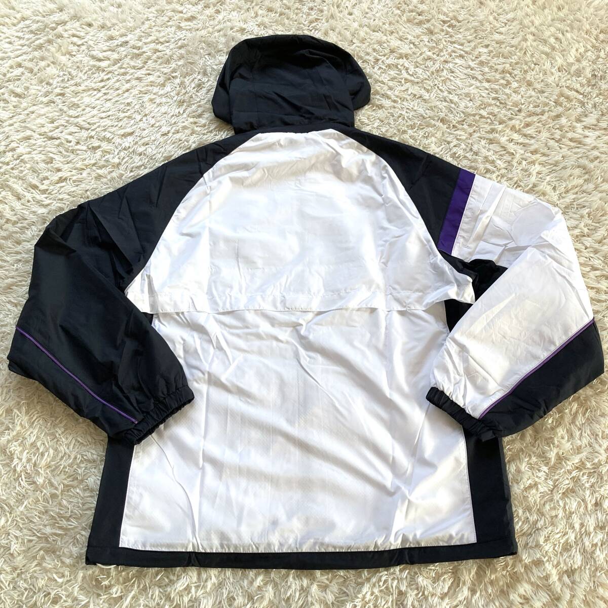 新品 未使用 Prince プリンス ウィンド ジャケット 白 黒 紫 ユニセックスS メンズ レディースM ウィンドブレーカー ジャンパー テニス_画像6