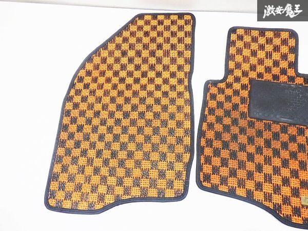 KARO カロ UA-DY3W デミオ 2003/11 ZJ-VE フロアマット フロアカーペット 4枚 オレンジ 棚2F3_画像2