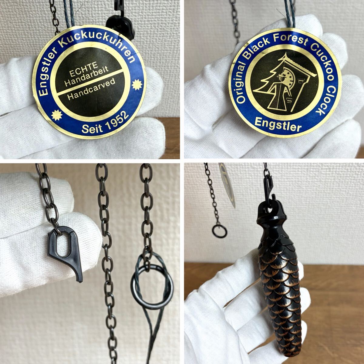 Engstler ドイツ製 からくり時計 鳩時計 クォーツ 基本動作OK ジャンク エングストラー レトロ アンティーク ビンテージ ハト時計 掛け時計_画像10