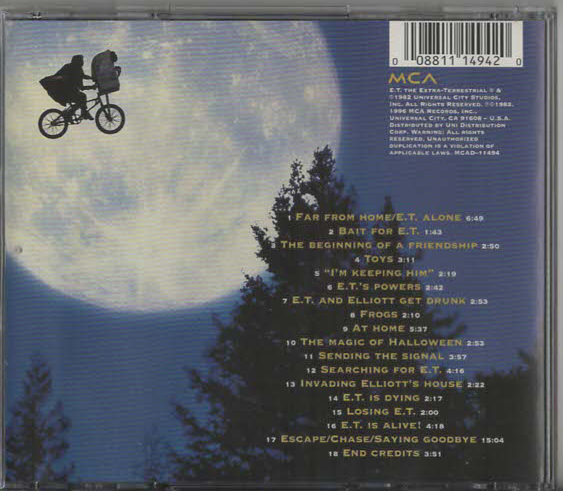 ★John Williams ジョン・ウィリアムズ｜E.T. The Extra-Terrestrial｜サウンドトラック｜輸入盤｜MCAD-11494｜1996年_画像2