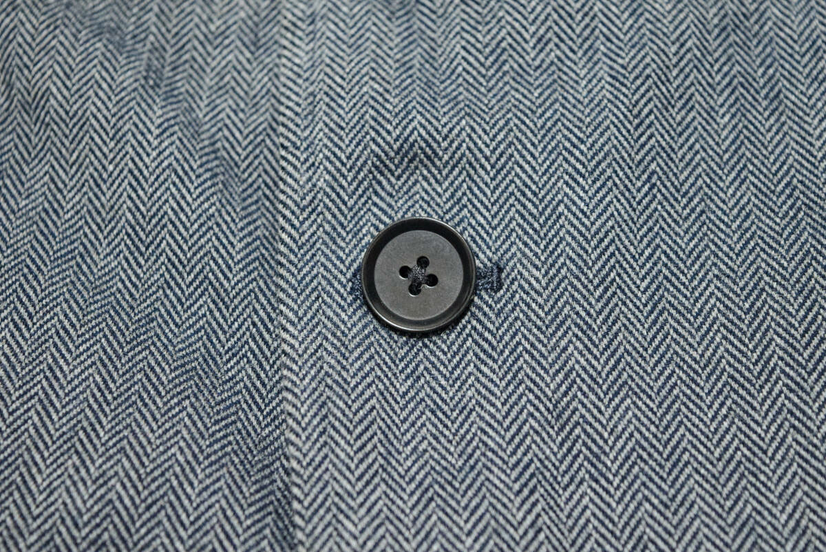 BANANA REPUBLIC バナナ リパブリック 2釦 コットン100% 厚め ヘリンボーン オールシーズン テーラード ブレザー ジャケット L _画像4