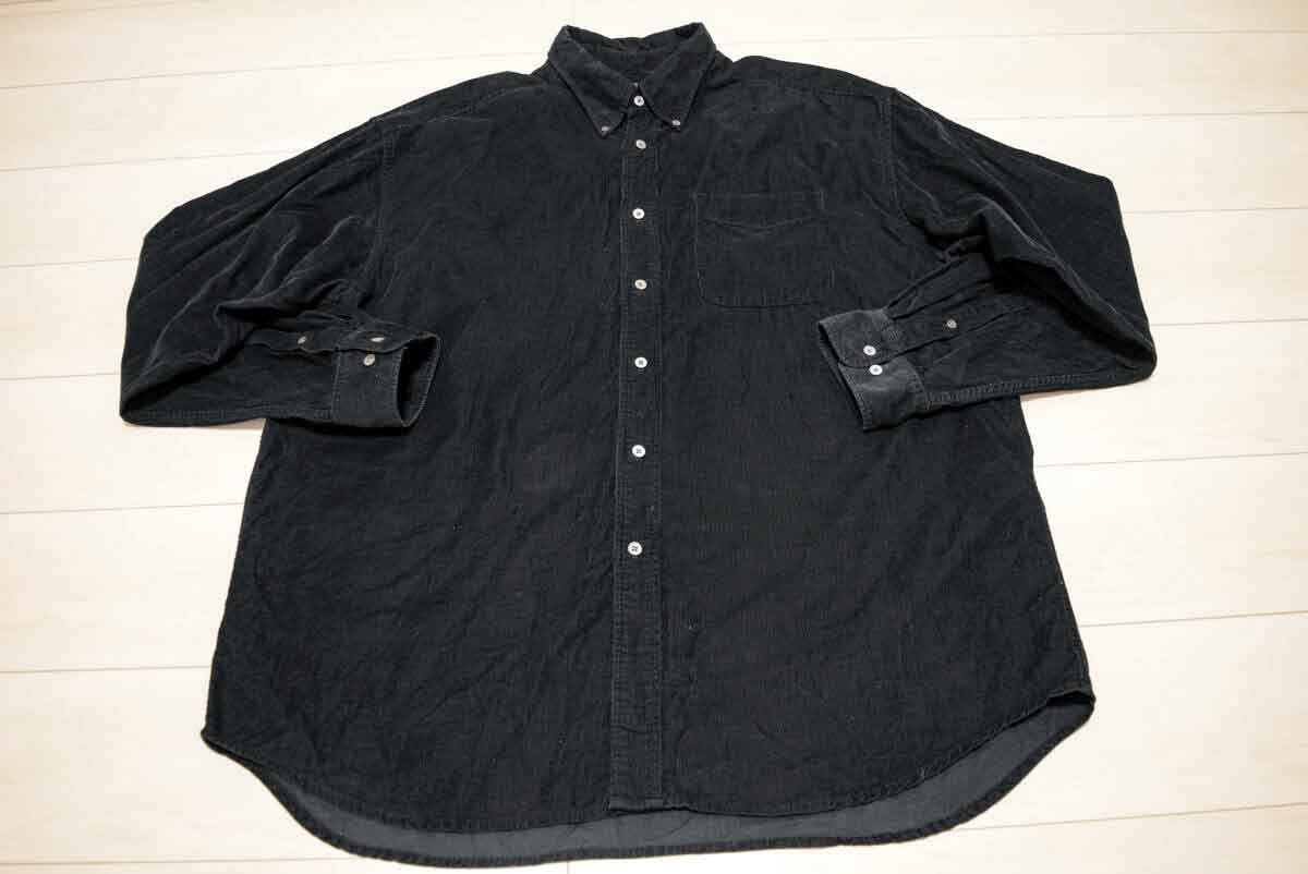 BANANA REPUBLIC バナナ リパブリック コットン100% 黒 コーデュロイ 長袖 ボタンダウン シャツ 3XL 秋 冬 (K00100704)_画像2