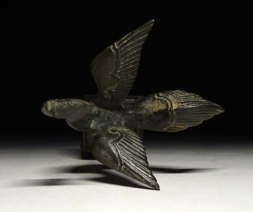 緑屋t■ 時代物　銅製　鳳凰 置物　在銘　金工美術 仏教美術　i9/10-6093/30-5#60_画像4