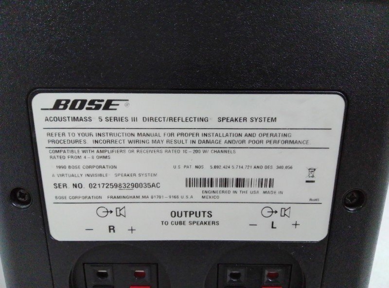 BOSE ボーズ スピーカーシステム ACOUSTIMASS 5 SERIES III DIRECT/REFLECTING スピーカー_画像5