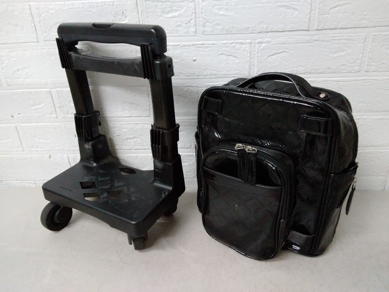 21 SWANY スワニー キャリーバッグ LD-0305 294940 エナメル ブラック系 キャリー バッグ_画像1