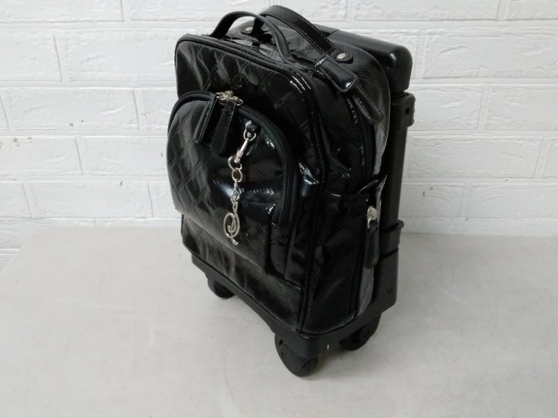 21 SWANY スワニー キャリーバッグ LD-0305 294940 エナメル ブラック系 キャリー バッグ_画像2