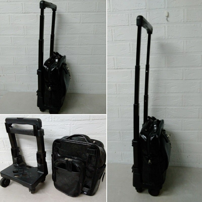 21 SWANY スワニー キャリーバッグ LD-0305 294940 エナメル ブラック系 キャリー バッグ_画像4