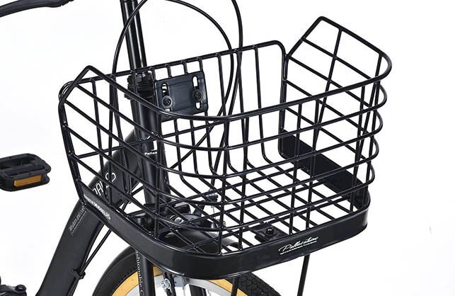 送料無料 折り畳み自転車 26インチ シマノ制6段変速ギア バスケット 自動點(diǎn)燈LEDオートライト リング錠 PL保険加入済 マットブラック 新品