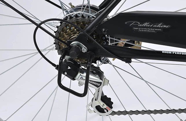 送料無(wú)料 折り畳み自転車(chē) 26インチ シマノ制6段変速ギア バスケット 自動(dòng)點(diǎn)燈LEDオートライト リング錠 PL保険加入 ラベンダーパール 新品