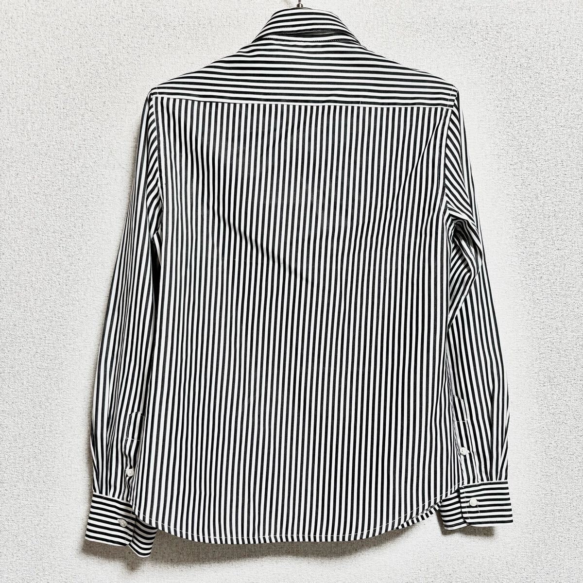 RALPH LAUREN ラルフローレン 長袖シャツ ストライプシャツ カットソー ブラウス ビッグポニー モノトーン レディース サイズ L ＊CT_画像4