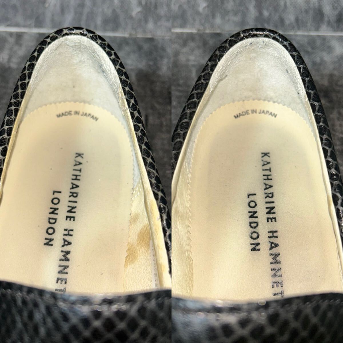 KATHARINE HAMNETT LONDON キャサリンハムネットロンドン　 スリッポン　 ローファー　革靴　レザー　26cm ブラック　＊DO_画像3