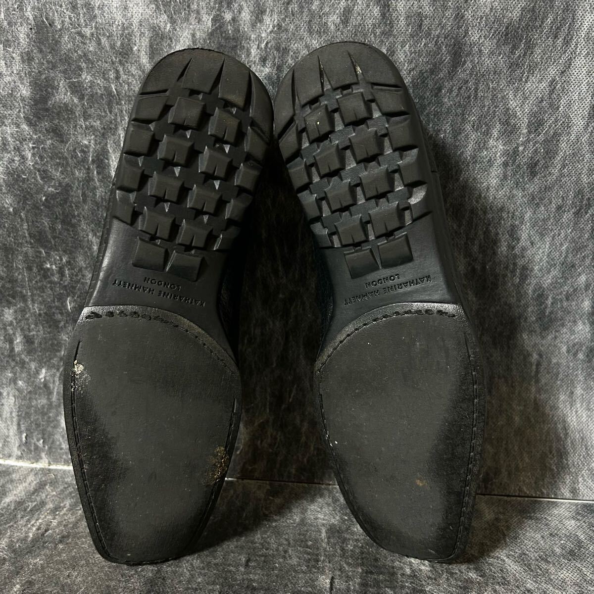 KATHARINE HAMNETT LONDON キャサリンハムネットロンドン　 スリッポン　 ローファー　革靴　レザー　26cm ブラック　＊DO_画像6