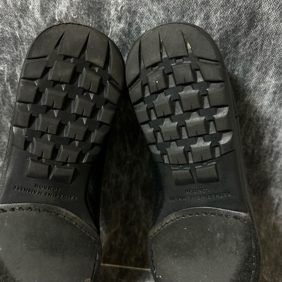 KATHARINE HAMNETT LONDON キャサリンハムネットロンドン　 スリッポン　 ローファー　革靴　レザー　26cm ブラック　＊DO_画像7