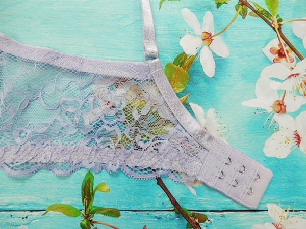 Zc8030◆新品 ブラショーツセット【C80/L】下着 ランジェリー 脇高 谷間メイク 美胸 オーガンジー 紫_画像6