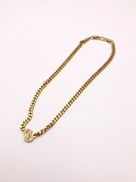 【1-25-43】Christian Dior クリスチャンディオール CD ロゴ ラインストーン ブレスレット アクセサリー_画像1