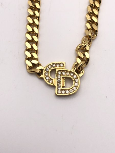 【1-25-43】Christian Dior クリスチャンディオール CD ロゴ ラインストーン ブレスレット アクセサリー_画像2