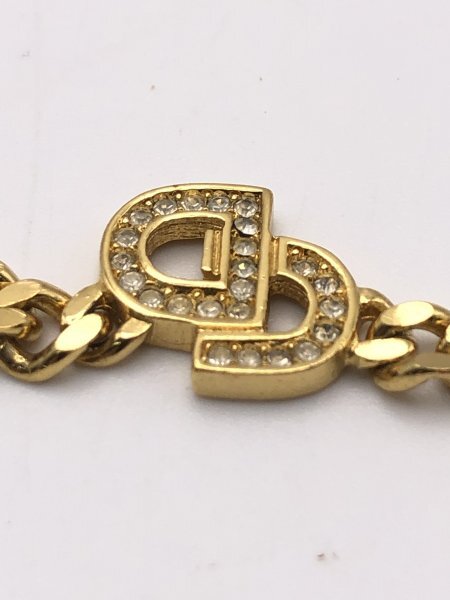 【1-25-43】Christian Dior クリスチャンディオール CD ロゴ ラインストーン ブレスレット アクセサリー_画像6