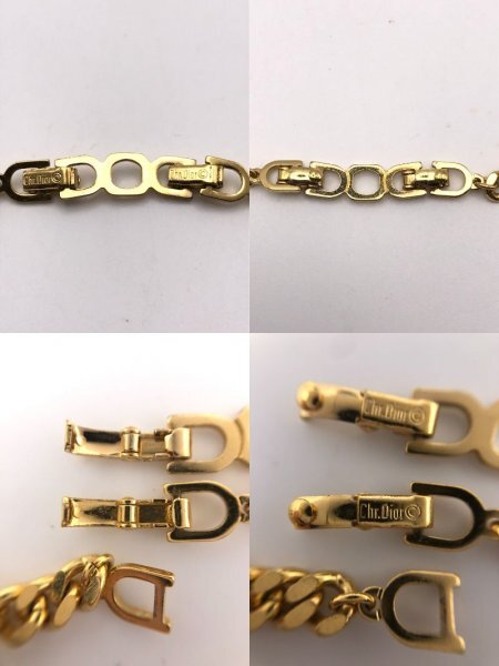 【1-25-43】Christian Dior クリスチャンディオール CD ロゴ ラインストーン ブレスレット アクセサリー_画像8