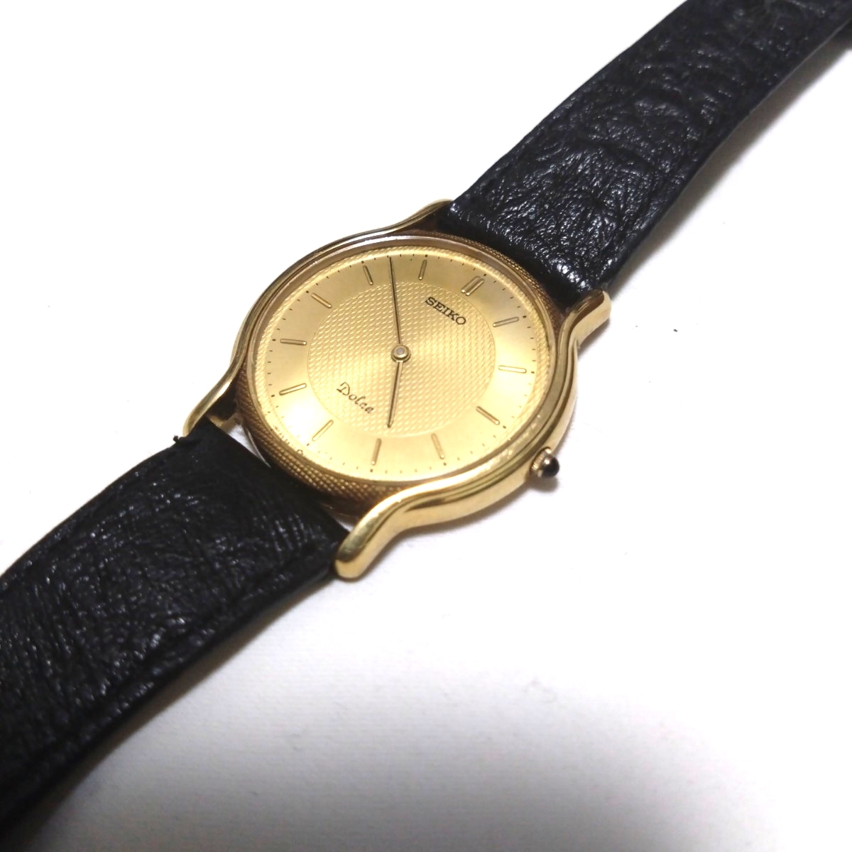 超希少 金高騰 SEIKO DOLCE 【18金無垢】 18K 稼働品 総重量約28グラム 尾錠純正18K 5E30-6A30_画像3
