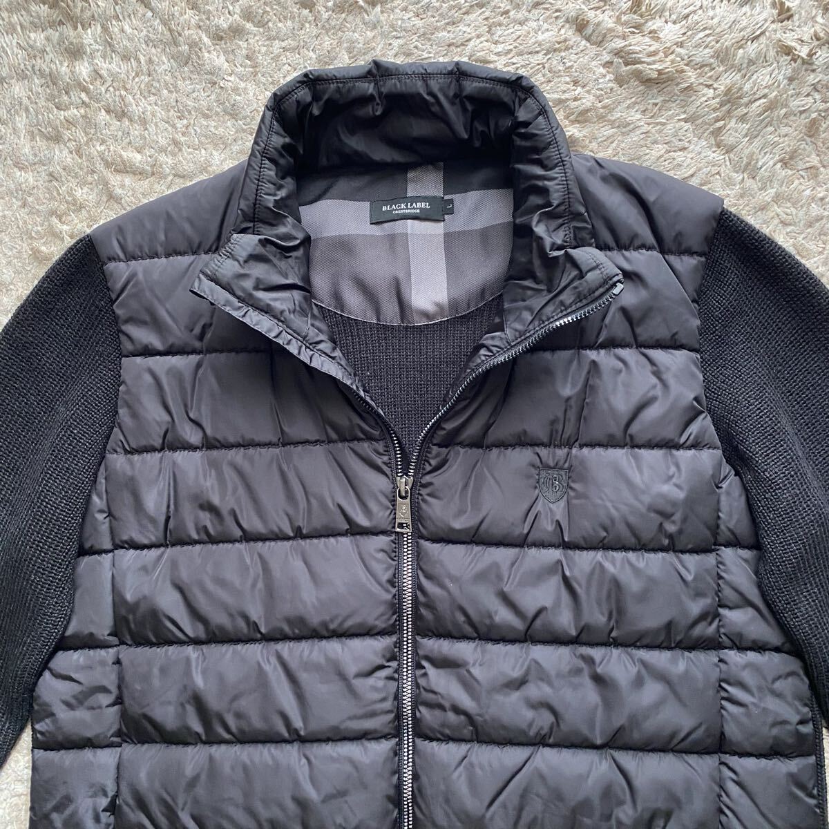 未使用級●BLACK LABEL CRESTBRIDGE ブラックレーベル クレストブリッジ メンズ 切替 ダウンジャケット ジャケット ブルゾン ブラック 黒_画像2