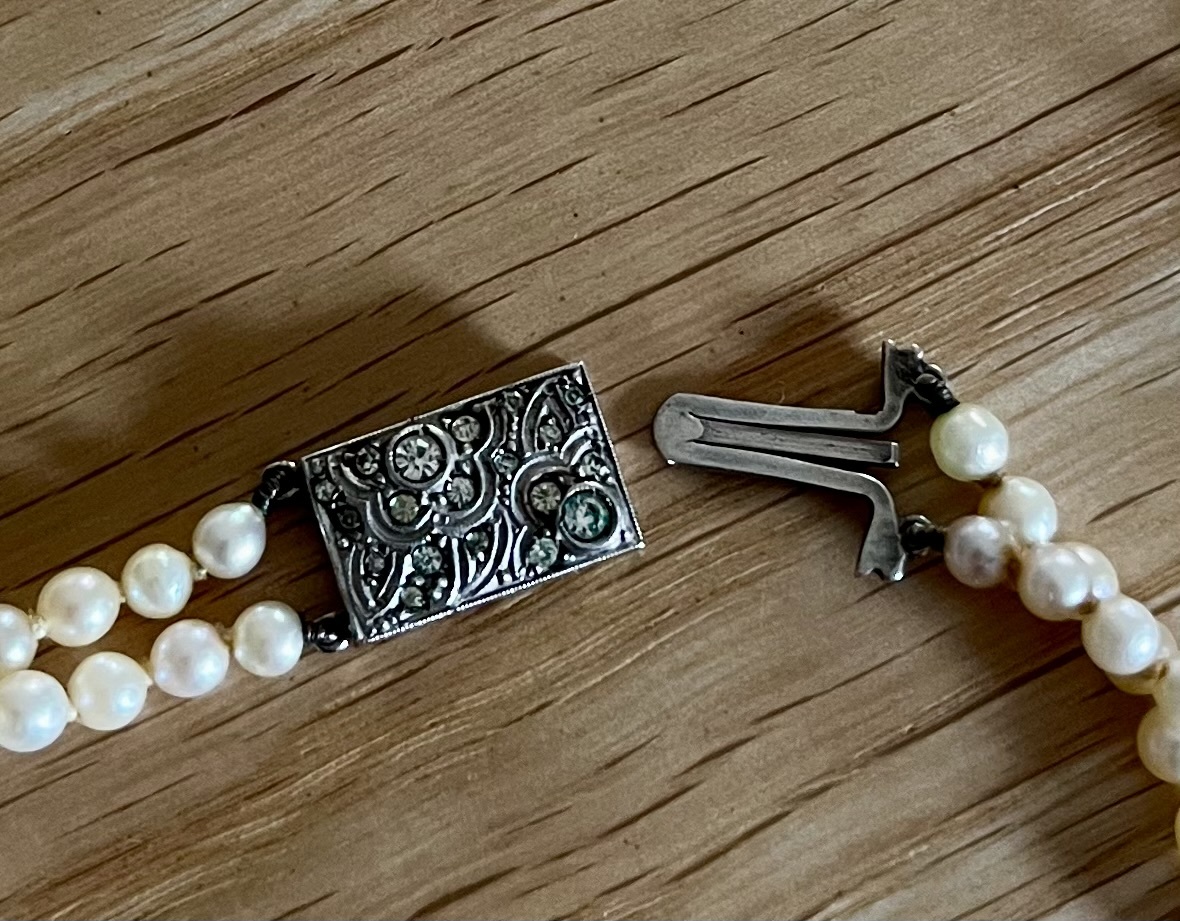 アンティーク 本真珠 パールネックレス ダブルストランド 2連パール リアルパール ヴィンテージ ヨーロッパ antique jewelry vintage_画像5