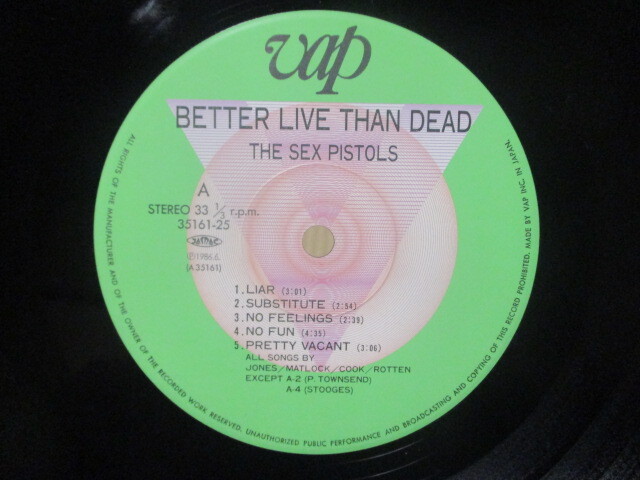 セックス・ピストルズ ベター・リブ・ザン・デッド SEX PISTOLS BETTER LIVE THAN DEAD 国内 LP 限定EP付き 帯切り抜き ジョニー・ロットン_画像4