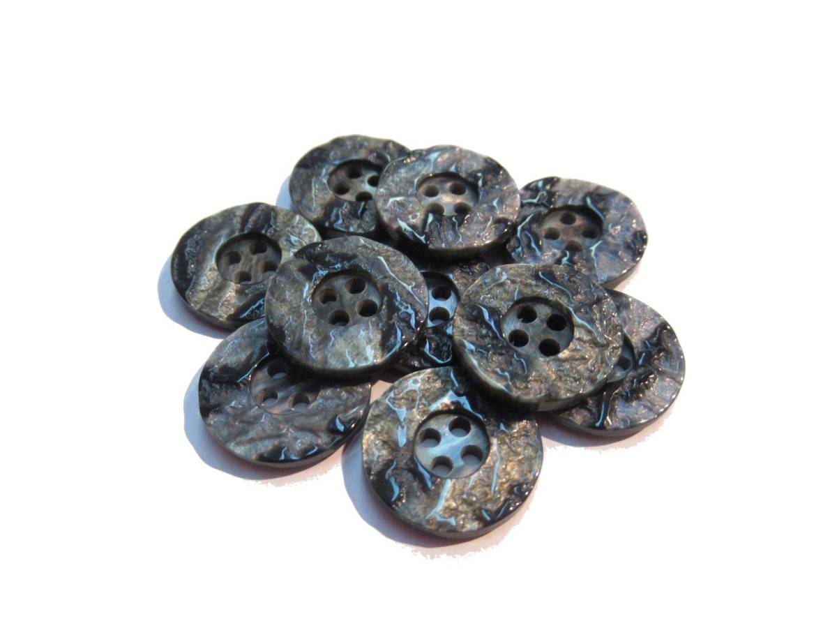 手芸 和洋裁用釦 ボタン 貝ウラ調二つ穴ボタン ブラック 13mm10個入り vw-30_画像1