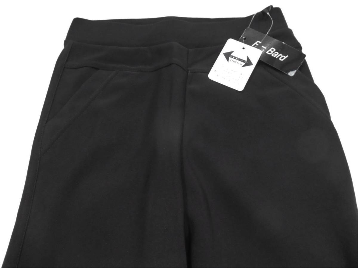 レディースファッション ボトムス オールシーズン 婦人ストレッチ無地プルオンパンツ M~L ブラック p13510b_画像2
