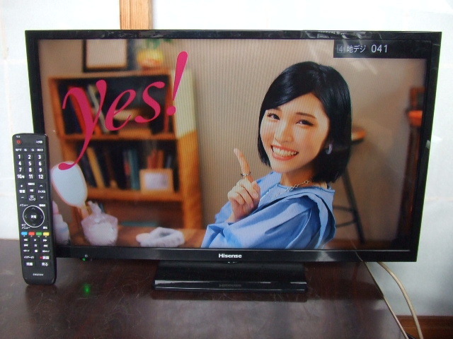 ハイセンス (hisense) の24V HDD録画対応 LED 液晶テレビ 24A50 18年製 リモコン、カード付_画像1
