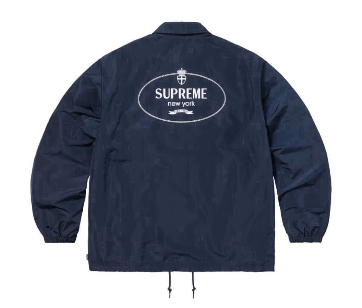 未使用 Sサイズ 24FW SUPREME Crest Coaches Jacket Navy シュプリーム コーチジャケット ボックスロゴ ステッカー付 24AW_画像1
